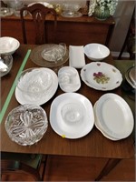 lot of glassware - collector plates, trays, etc.