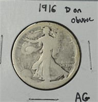 Silver U.S. Walking Liberty Half-Dollar 1916-D AG