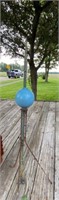Blue Milk Glass Lightning Rod