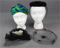 Fascinators, Hat & Turban / 4 pc