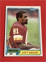 1981 Topps Art Monk Rookie Card HOF 'er
