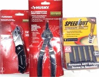 Husky Snap Ring Pliers & Utility Knife w/ Speedout