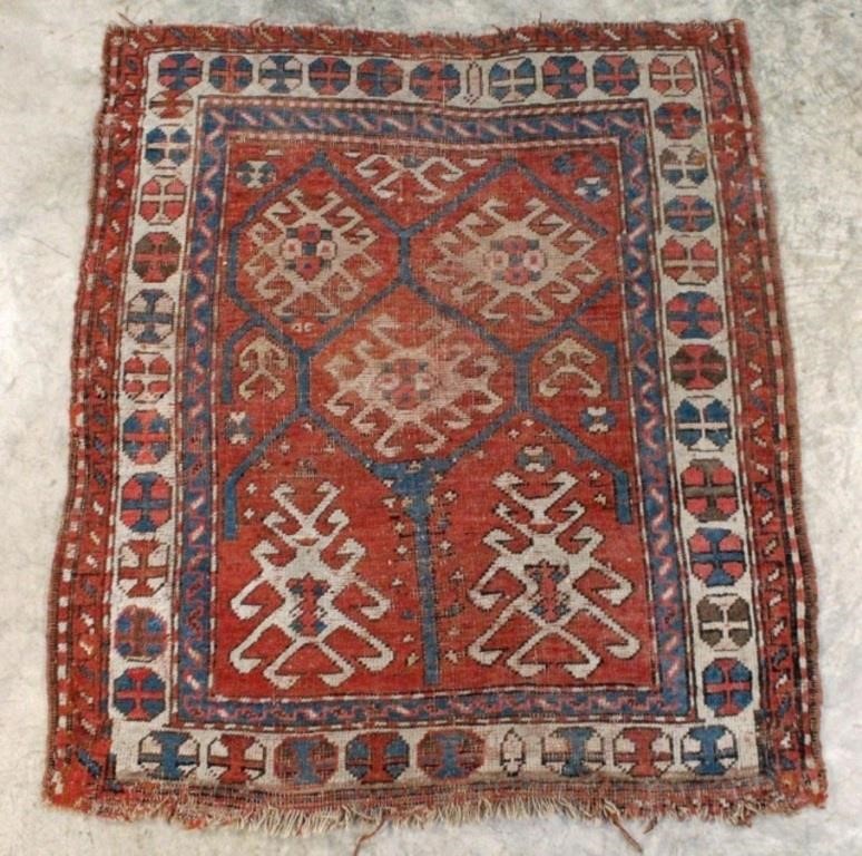 Antique Persian Handmade Wool Prayer Rug