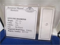 .63 Carat No. 3 AA Brilliant Diamond - Suggested