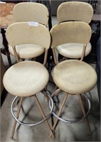 SET OF 4 VTG. METAL SWIVELING BAR STOOLS