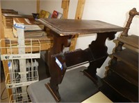 Vintage side table with bookshelf