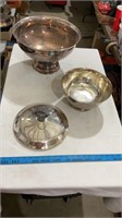 Various Vintage silver plated bowl decor.