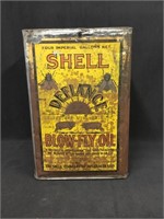 Shell defiance blow fly oil gallon tin no lid