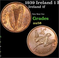 1939 Ireland 1 Farthing KM# 9 Grades Choice AU/BU