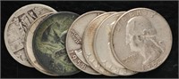 Washington Quarters, 90% Silver (6), + More