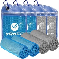 $12  YQXCC 4pk Cooling Towel (40x12) 2Blu/2Gray