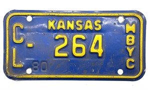 1980 Kansas Motorcycle License Plate