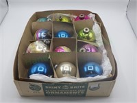 Shiny Brite box of XL mercury glass baubles/balls