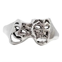 Theatrical Masks Ring Sterling Silver
