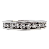 White Diamante Eternity Band Sterling Silver