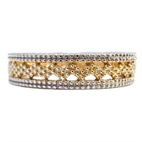 Two-Tone Milgrain Bead Band Sterling Silver