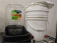 GRAVITY FEEDER AND  WATER BUCKETS