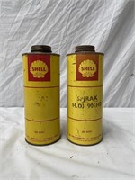 2 x Shell quart oil tins
