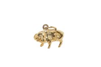 9ct Yellow gold pig charm/pendant