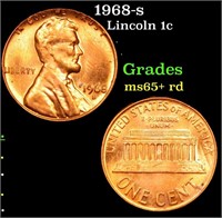 1968-s Lincoln Cent 1c Grades Gem+ Unc RD