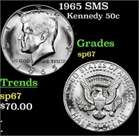 1965 SMS Kennedy Half Dollar 50c Grades sp67