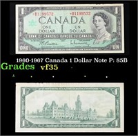 1960-1967 Canada 1 Dollar Note P: 85B Grades vf++