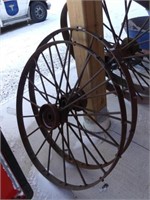 TWO 39" STEEL IMPLEMENT WHEELS