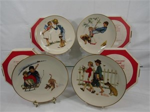 (2 SETS) NORMAN ROCKWELL PLATES: