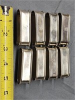 8 Sterling silver Gorham napkin rings.  2.5" L.