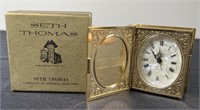 Seth Thomas Gold Wind Up Book Shaped Clock