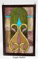 Vintage Leaded Stained Glass Window Panel