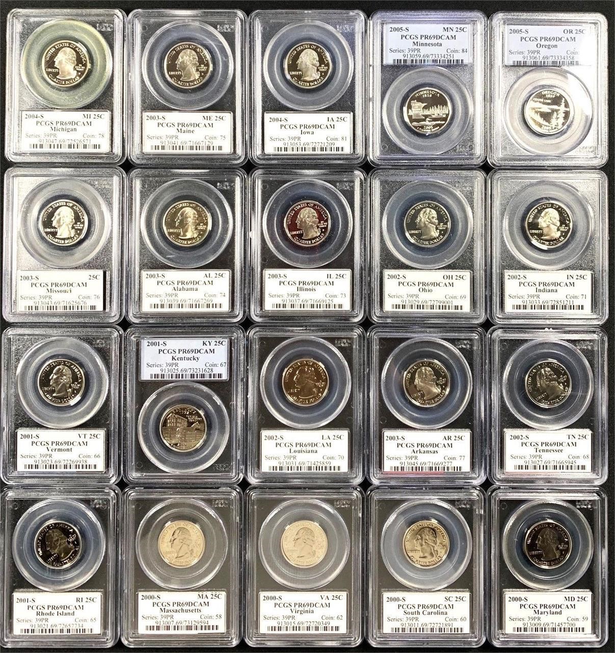 Collection of State PCGS Graded Quarters (20)