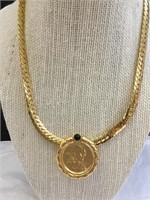 Liberty 2000 Gold Metal Coin & Chain 16"