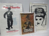 VTG Charlie Chaplin Film Print & 1sh Poster Lot