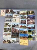 28 post cards Chicago, Galesburg, Iowa, more