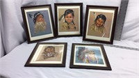 D1) FRAMED PICTURES OF ADORABLE NATIVE AMERICAN