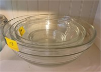 5 GLASS MIXING BOWLS