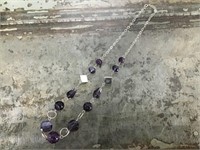 Amethyst 925 stamped necklace