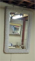 Wicker framed mirror