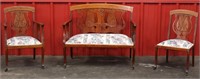 Antique Carved Settee w/ Chairs