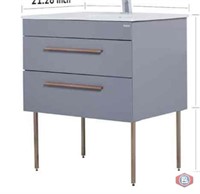 New 5 pcs; single cabinet solid gray Sinks and