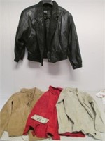 Lot of 4 Suede & Leather Coats Jackets -