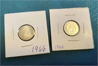 2 X  1966 TEN CENT