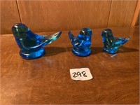 Glassware Terra Studios blue bird of happiness