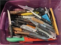 Lot OF Knives In Tote