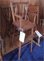 (2) children’s antique doll high chairs