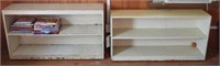 (2) White painted two tier bookcases