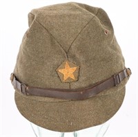 WWII JAPANESE ARMY OFFICER COMBAT CAP W STAR WW2