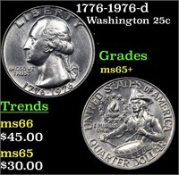 1776-1976-d Washington Quarter 25c Grades GEM+ Unc