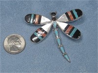 Signed Dragonfly S.S. Multi Stone Pin/Pendant
